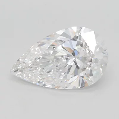 3.02ct E VVS2 Rare Carat Ideal Cut Pear Lab Grown Diamond
