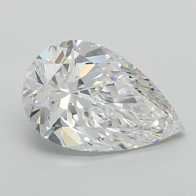 3.08ct E VVS2 Rare Carat Ideal Cut Pear Lab Grown Diamond