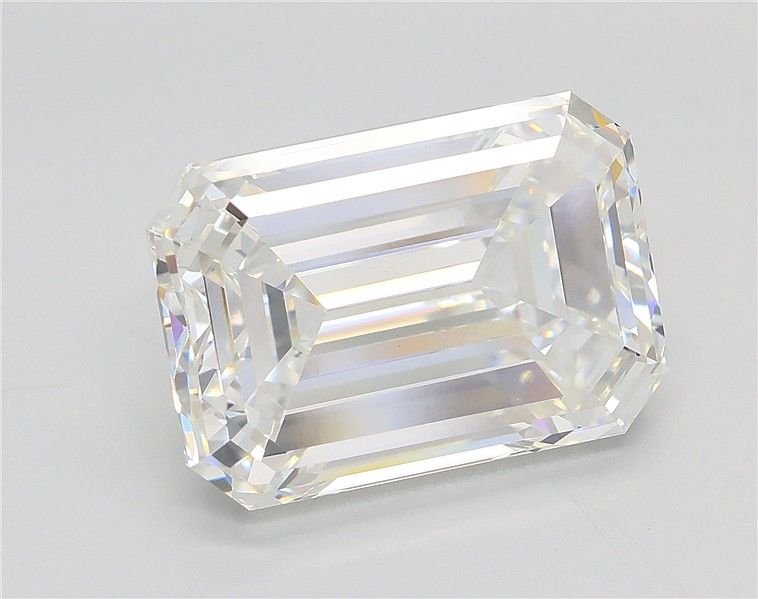 8.03ct F VVS2 Rare Carat Ideal Cut Emerald Lab Grown Diamond