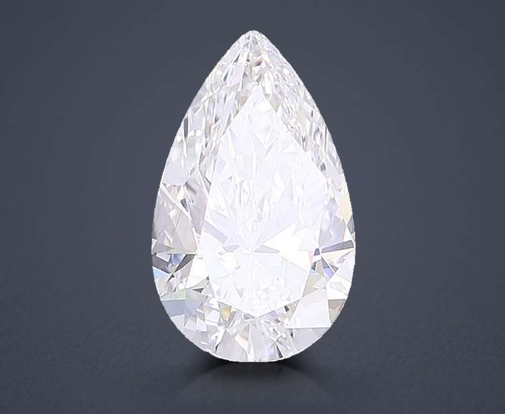 2.66ct D VS2 Rare Carat Ideal Cut Pear Lab Grown Diamond