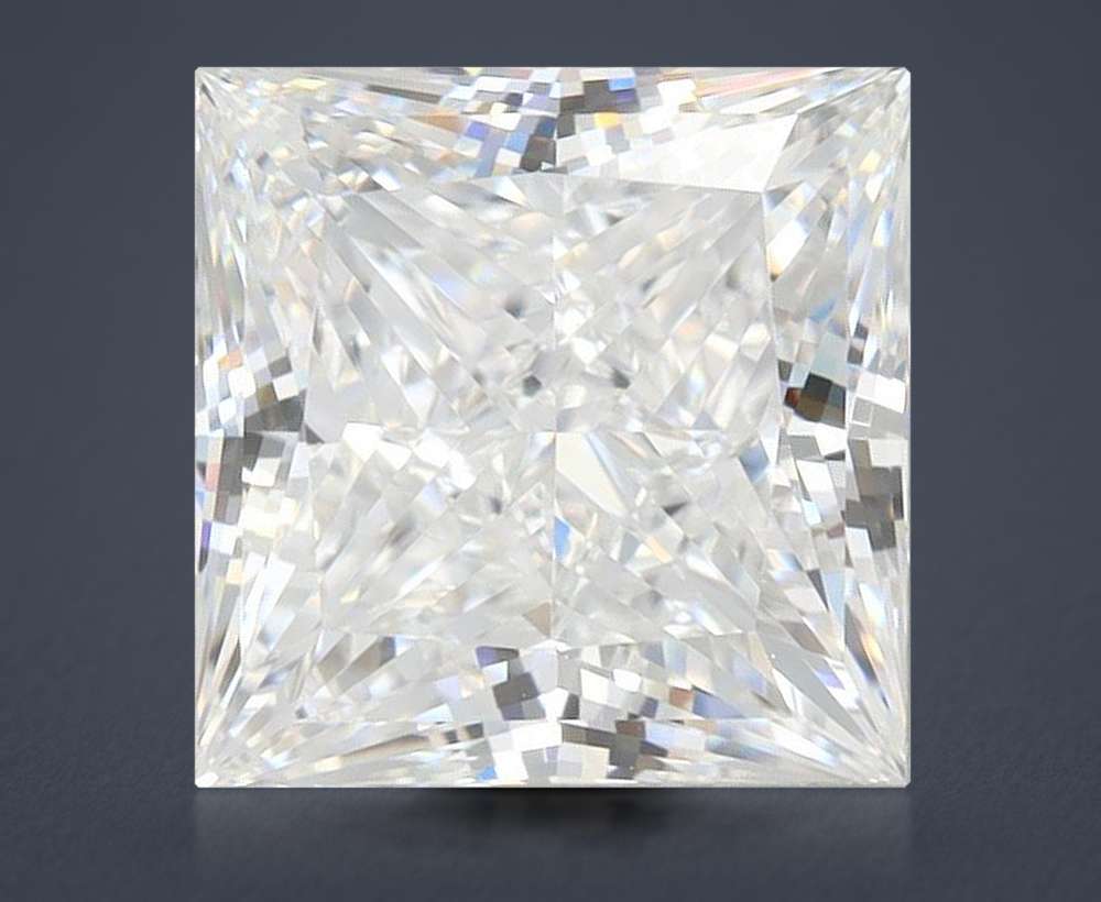3.11ct E VVS2 Rare Carat Ideal Cut Princess Lab Grown Diamond