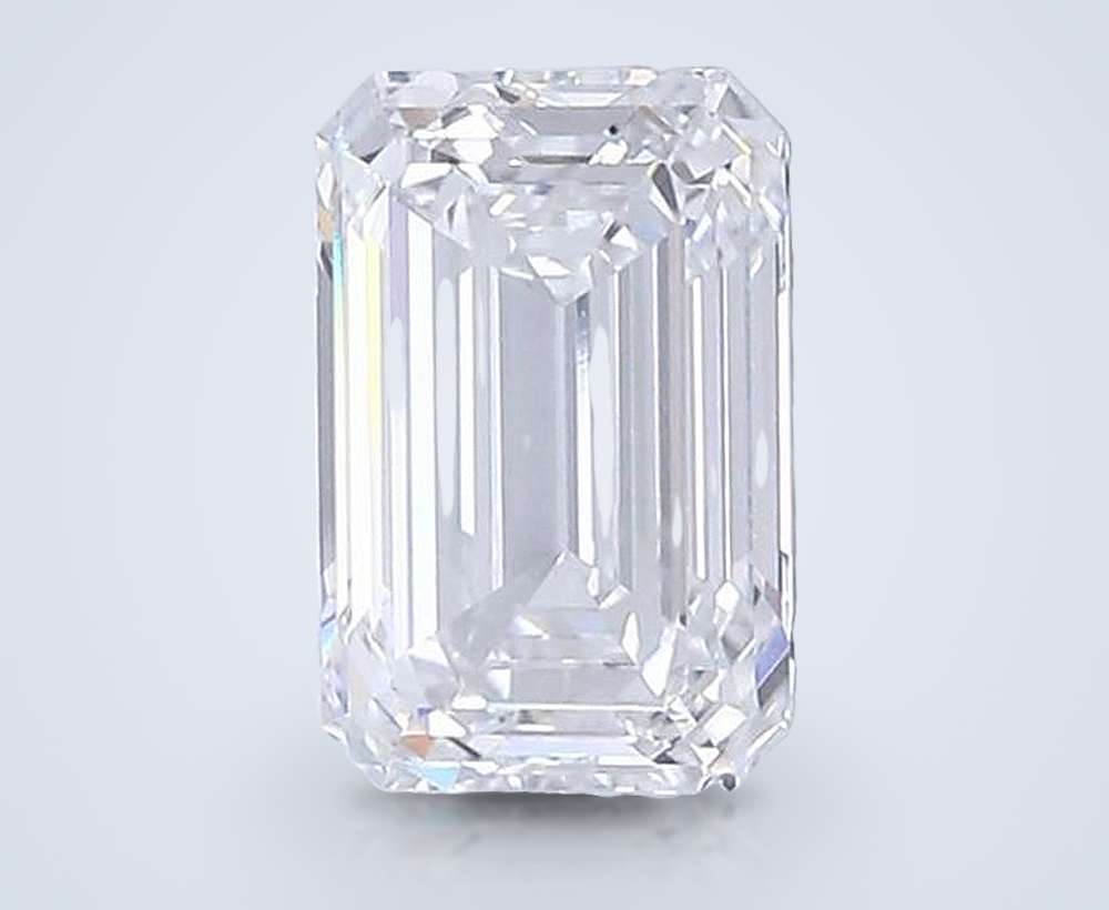 6.09ct E VVS2 Rare Carat Ideal Cut Emerald Lab Grown Diamond