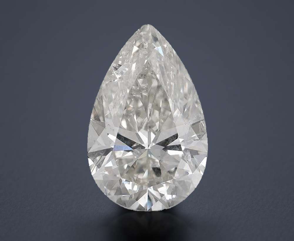 7.32ct J SI2 Rare Carat Ideal Cut Pear Diamond
