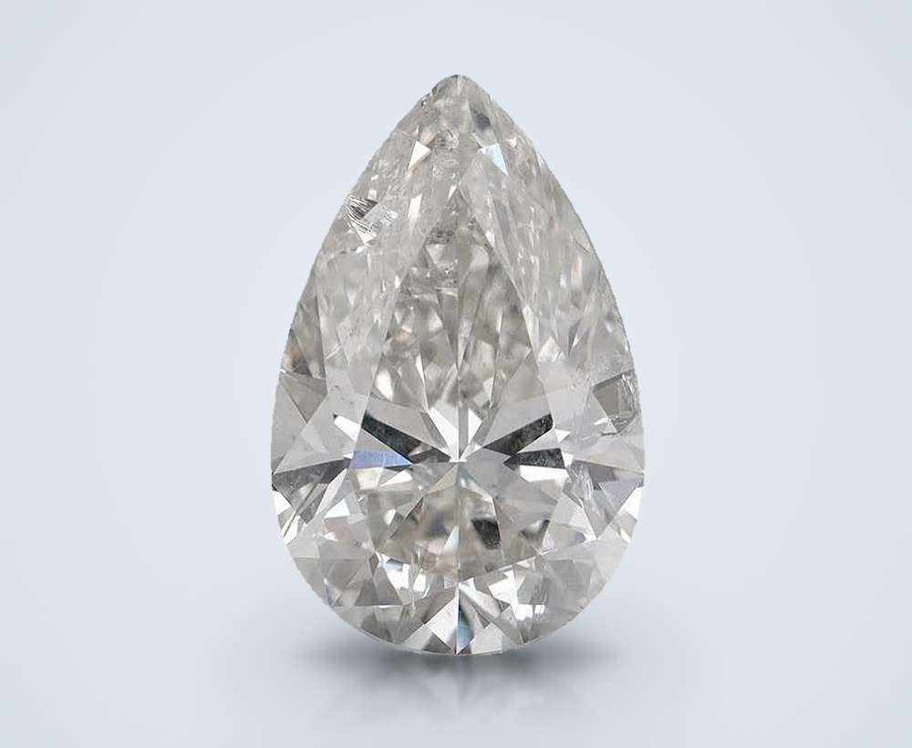 7.32ct J SI2 Rare Carat Ideal Cut Pear Diamond