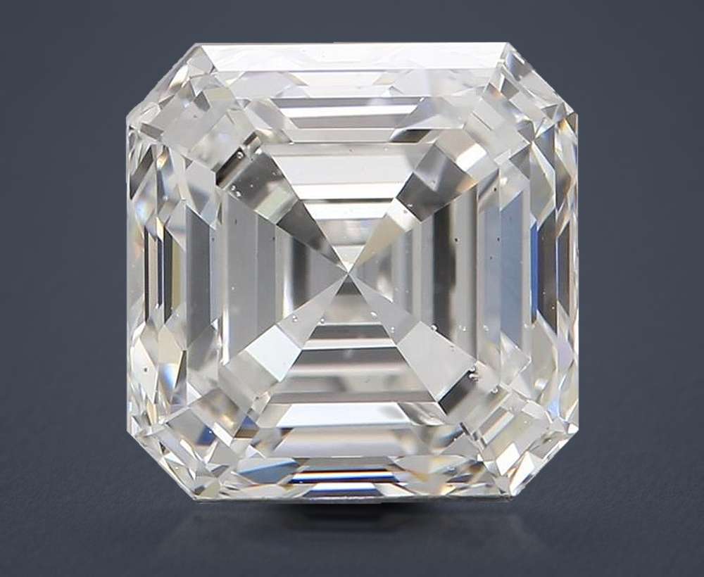 2.21ct G SI1 Rare Carat Ideal Cut Asscher Diamond