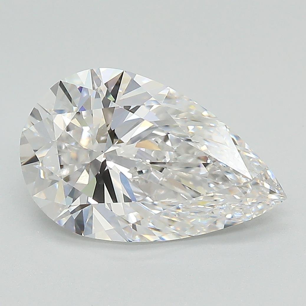 3.06ct E VVS2 Rare Carat Ideal Cut Pear Lab Grown Diamond
