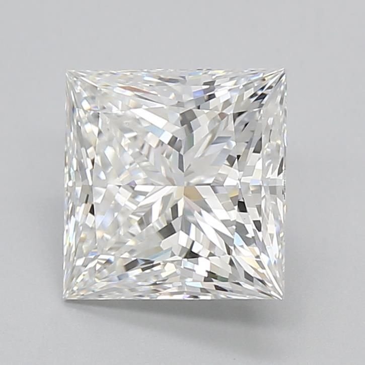 3.05ct E VVS2 Rare Carat Ideal Cut Princess Lab Grown Diamond