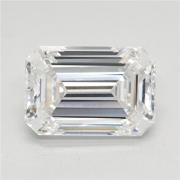 3.09ct F VS2 Rare Carat Ideal Cut Emerald Lab Grown Diamond