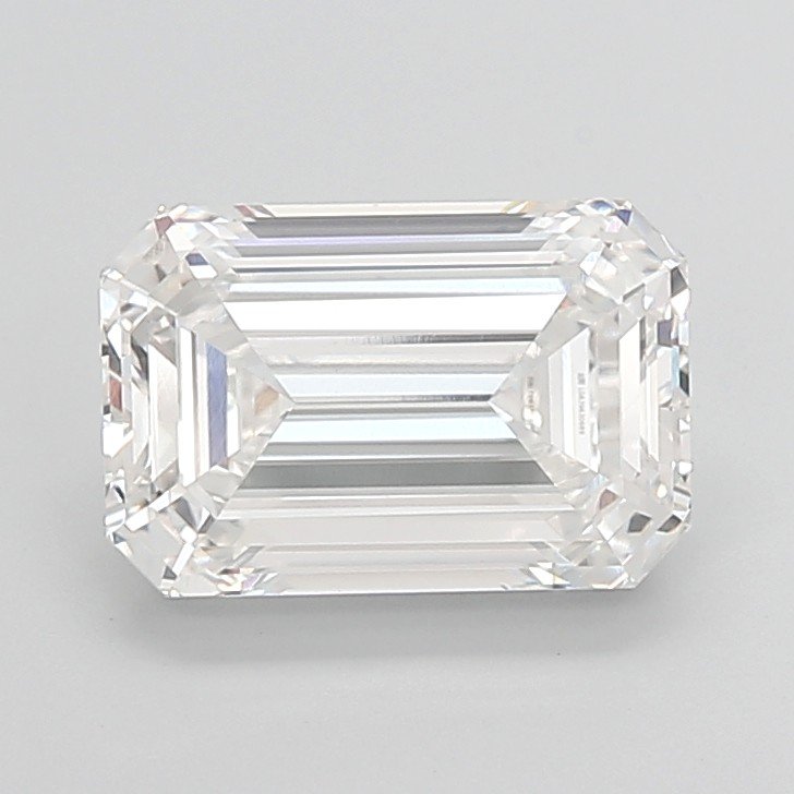 6.08ct F VVS2 Rare Carat Ideal Cut Emerald Lab Grown Diamond