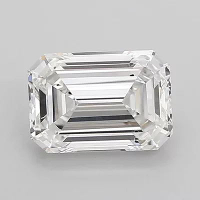 3.02ct F SI1 Rare Carat Ideal Cut Emerald Lab Grown Diamond
