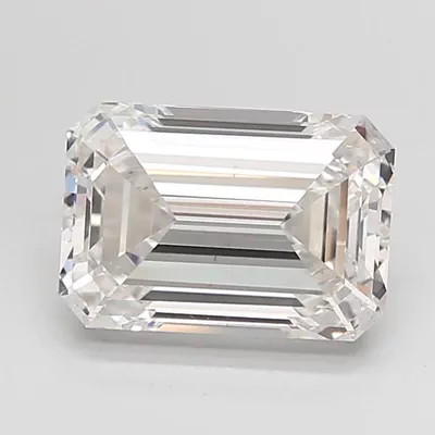3.09ct F VS2 Rare Carat Ideal Cut Emerald Lab Grown Diamond