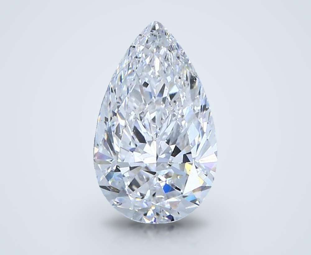3.02ct D SI1 Rare Carat Ideal Cut Pear Diamond
