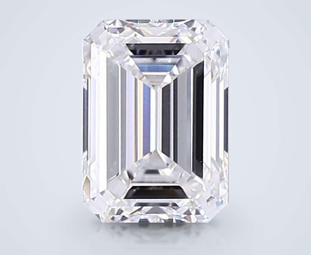 3.02ct F VS2 Rare Carat Ideal Cut Emerald Lab Grown Diamond