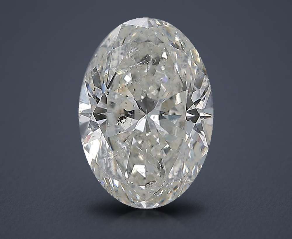 3.01ct H SI2 Rare Carat Ideal Cut Oval Diamond