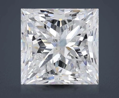 2.03ct E SI2 Rare Carat Ideal Cut Princess Diamond