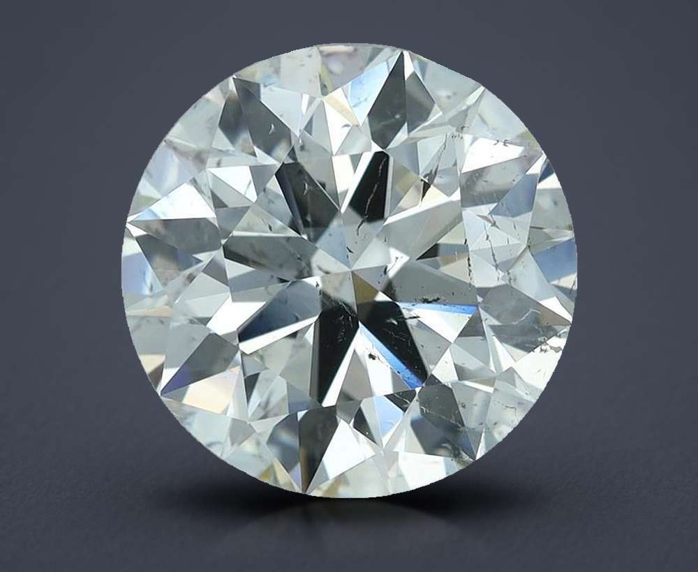 4.05ct K SI2 Rare Carat Ideal Cut Round Diamond
