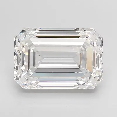 6.06ct F VVS2 Rare Carat Ideal Cut Emerald Lab Grown Diamond