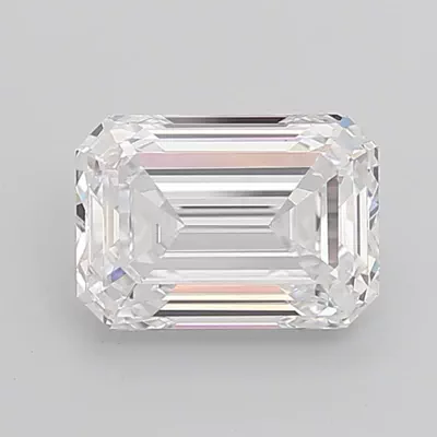 3.59ct F VVS2 Rare Carat Ideal Cut Emerald Lab Grown Diamond