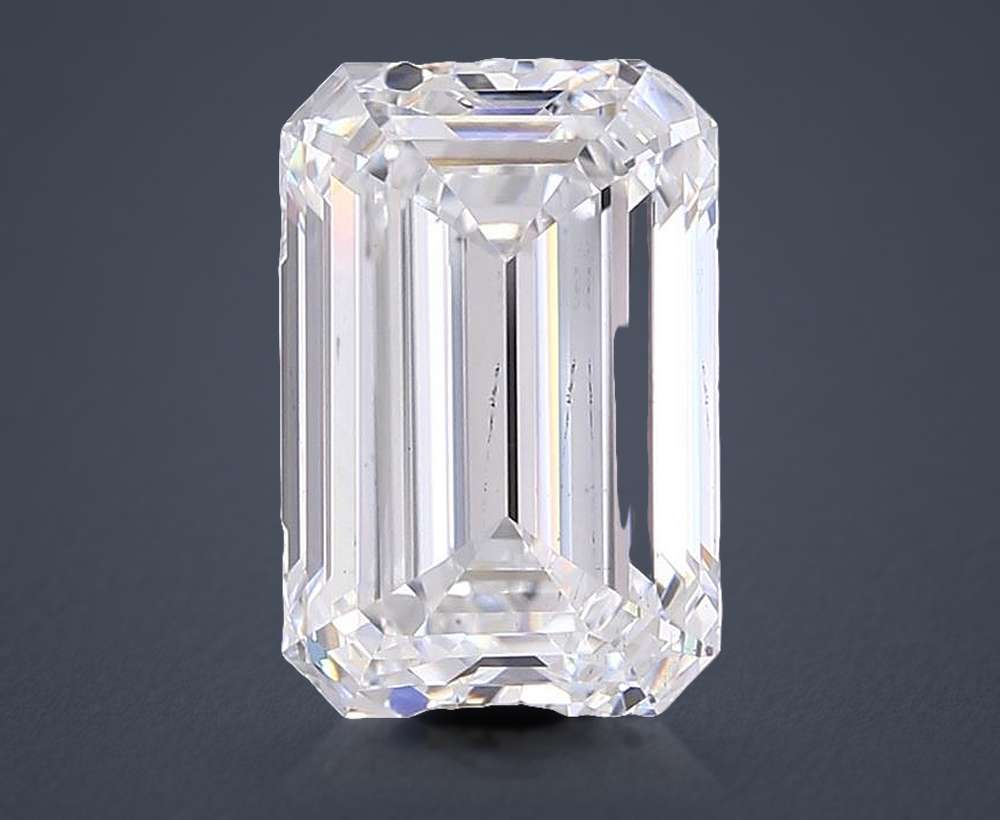 5.02ct E SI1 Rare Carat Ideal Cut Emerald Lab Grown Diamond