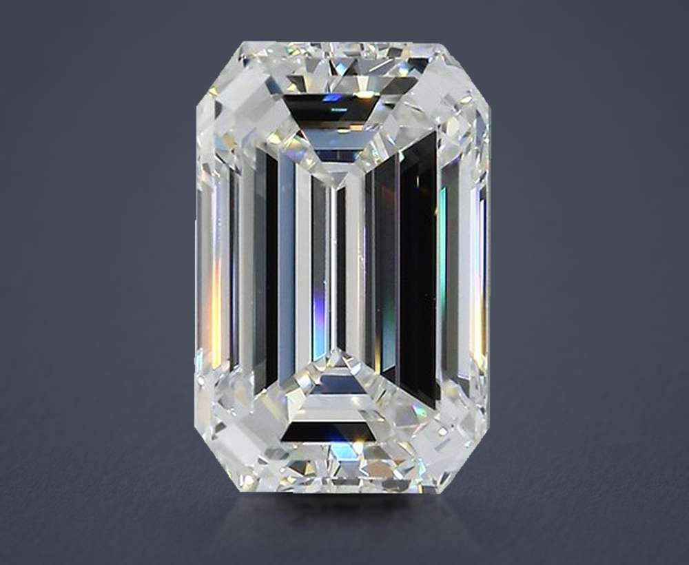 3.01ct F VS2 Rare Carat Ideal Cut Emerald Diamond