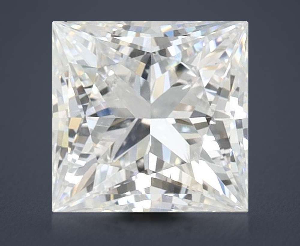 1.27ct F VS2 Rare Carat Ideal Cut Princess Lab Grown Diamond