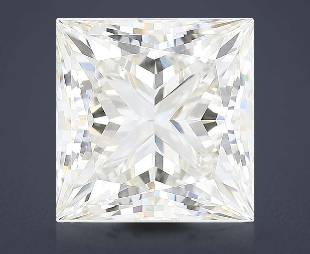 6.37ct F VS1 Rare Carat Ideal Cut Princess Lab Grown Diamond