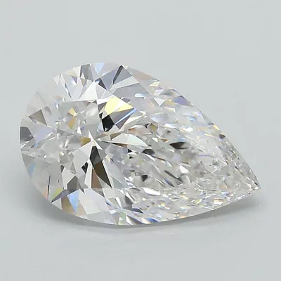3.08ct E VVS2 Rare Carat Ideal Cut Pear Lab Grown Diamond