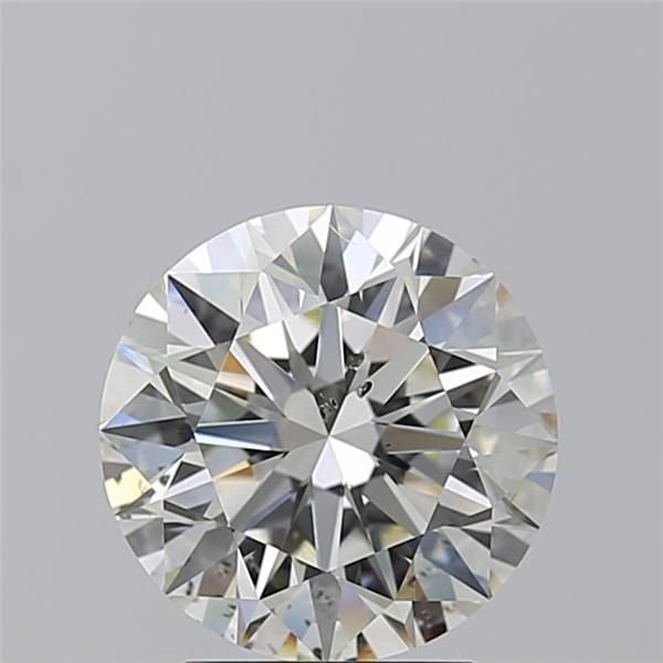 3.01ct J SI2 Rare Carat Ideal Cut Round Diamond