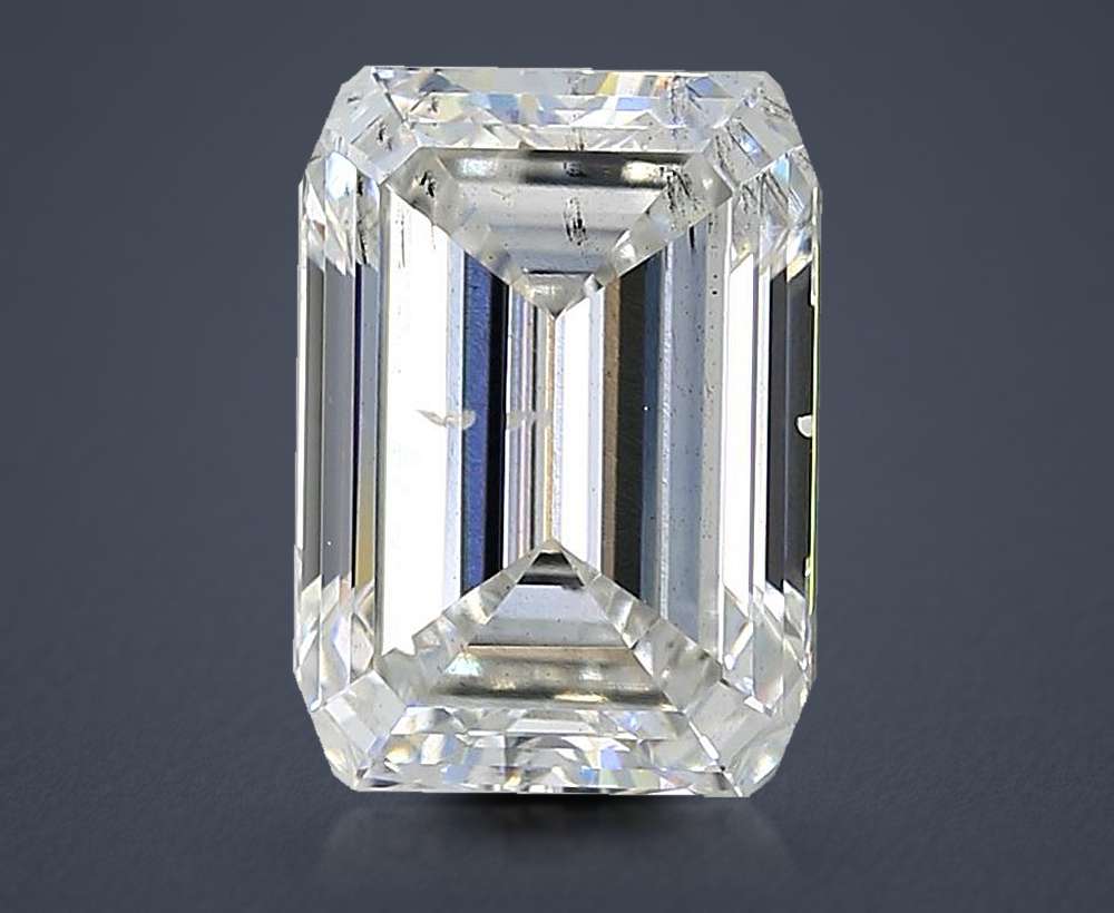5.03ct F SI2 Rare Carat Ideal Cut Emerald Lab Grown Diamond