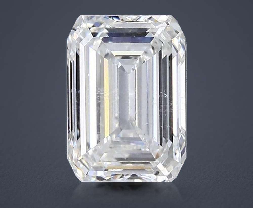 3.02ct H SI2 Rare Carat Ideal Cut Emerald Diamond