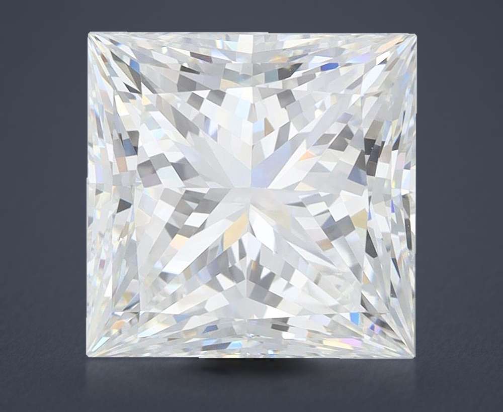 6.01ct F VVS2 Rare Carat Ideal Cut Princess Lab Grown Diamond