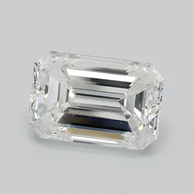 5.59ct F VVS2 Very Good Cut Emerald Lab Grown Diamond