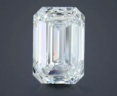 4.01ct F SI1 Rare Carat Ideal Cut Emerald Diamond