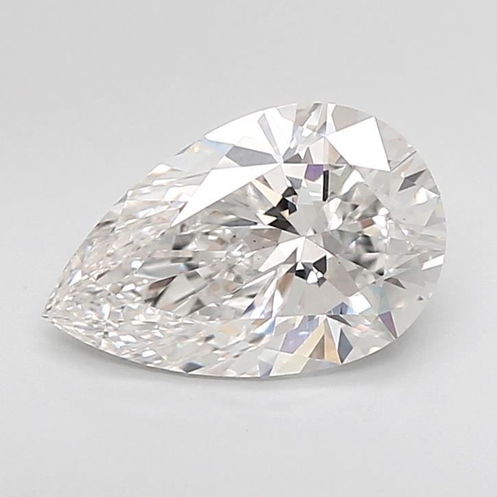 2.08ct F VS1 Rare Carat Ideal Cut Pear Lab Grown Diamond
