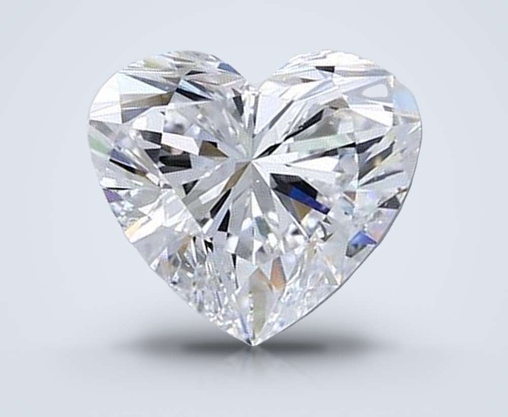 2.22ct D VS2 Rare Carat Ideal Cut Heart Diamond