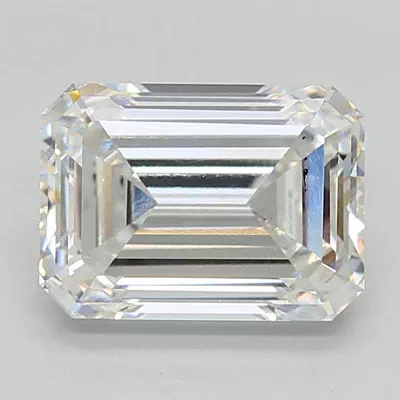5.03ct F SI1 Rare Carat Ideal Cut Emerald Lab Grown Diamond