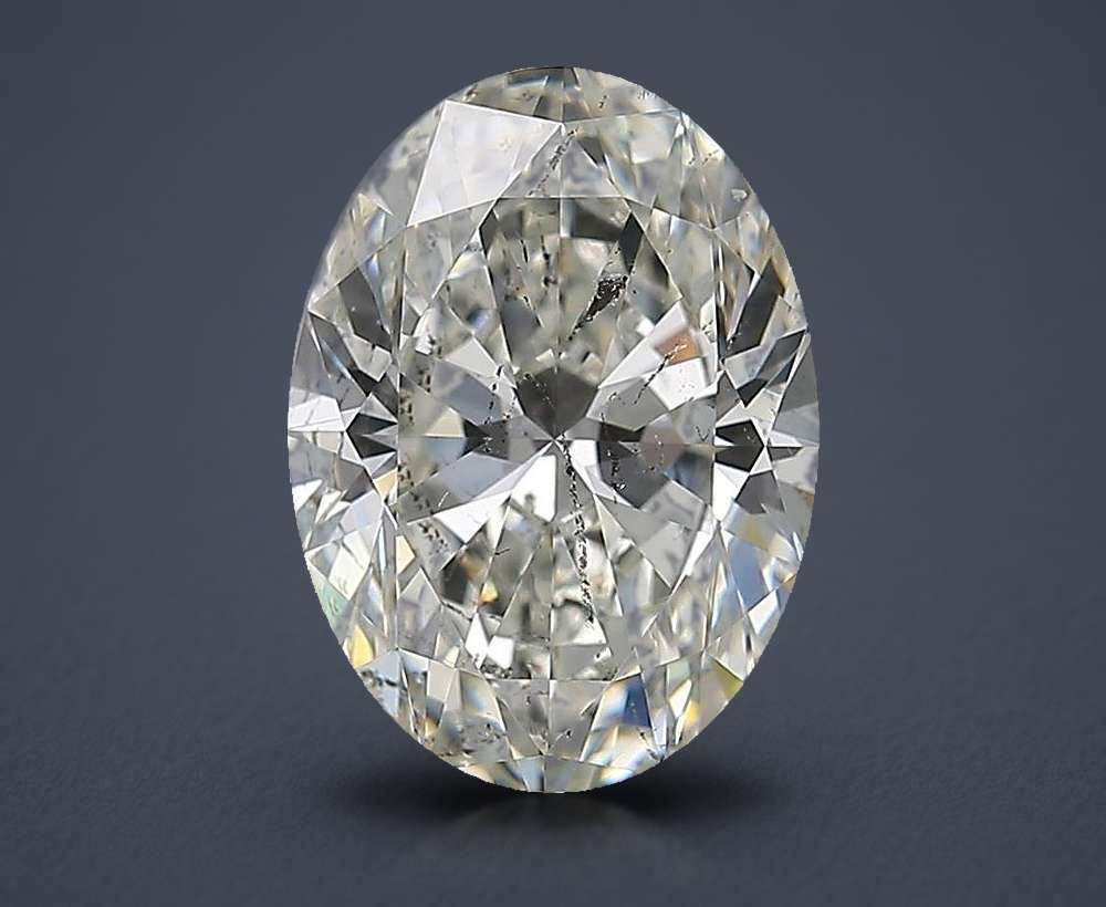 3.02ct H SI2 Rare Carat Ideal Cut Oval Diamond