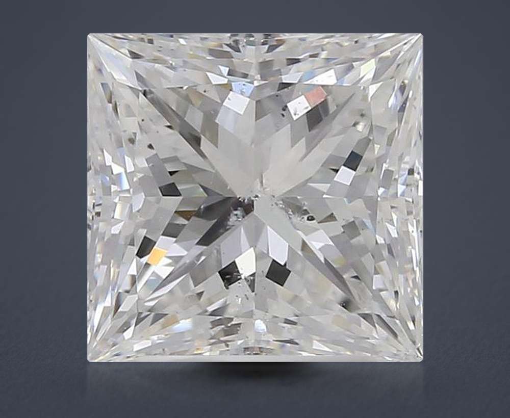 3.29ct F SI2 Rare Carat Ideal Cut Princess Diamond