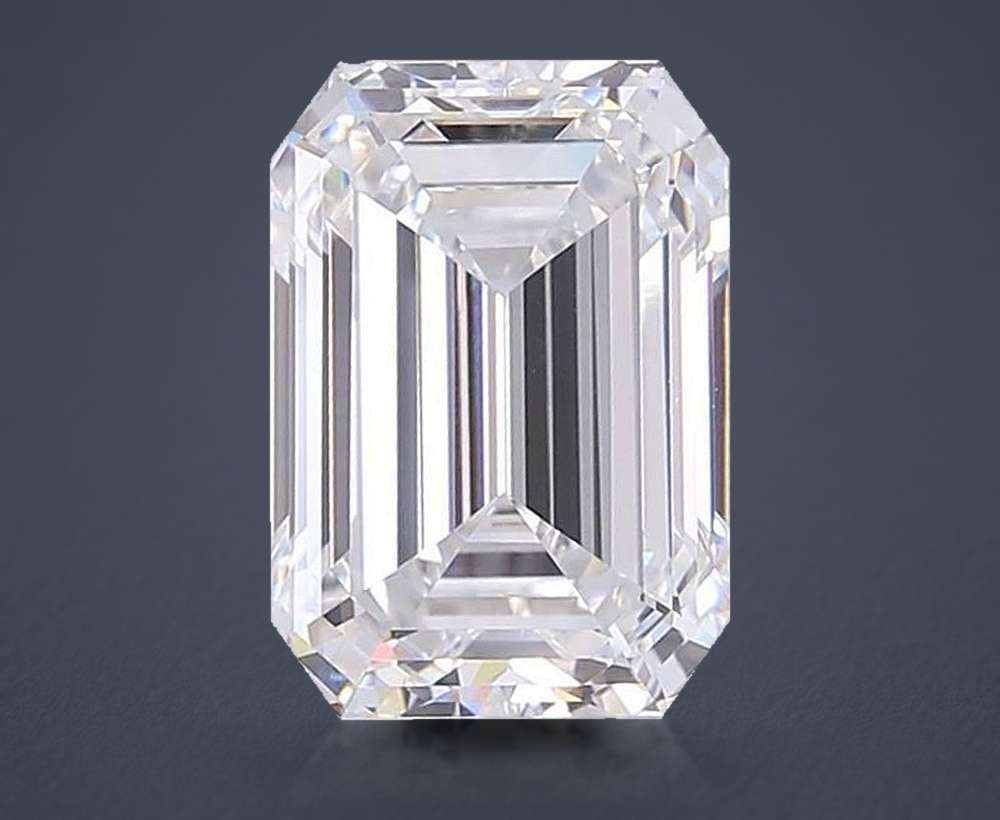 6.19ct D VVS2 Rare Carat Ideal Cut Emerald Lab Grown Diamond