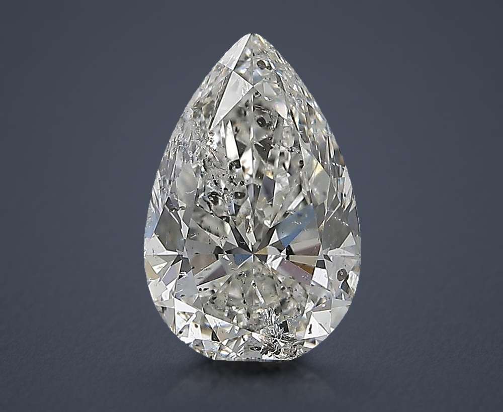 3.01ct H SI2 Rare Carat Ideal Cut Pear Diamond