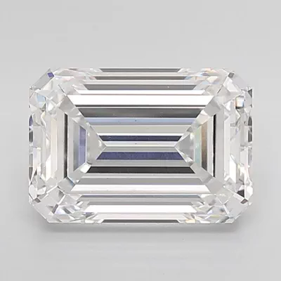6.07ct F VS2 Rare Carat Ideal Cut Emerald Lab Grown Diamond