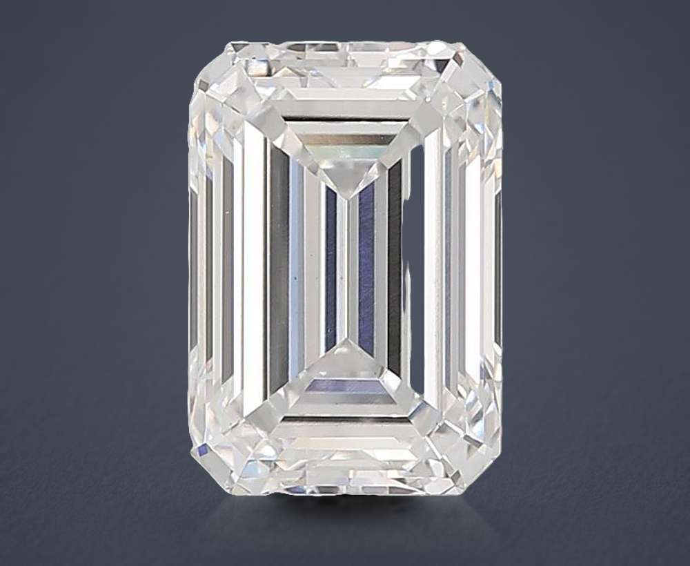 6.07ct F VS2 Rare Carat Ideal Cut Emerald Lab Grown Diamond