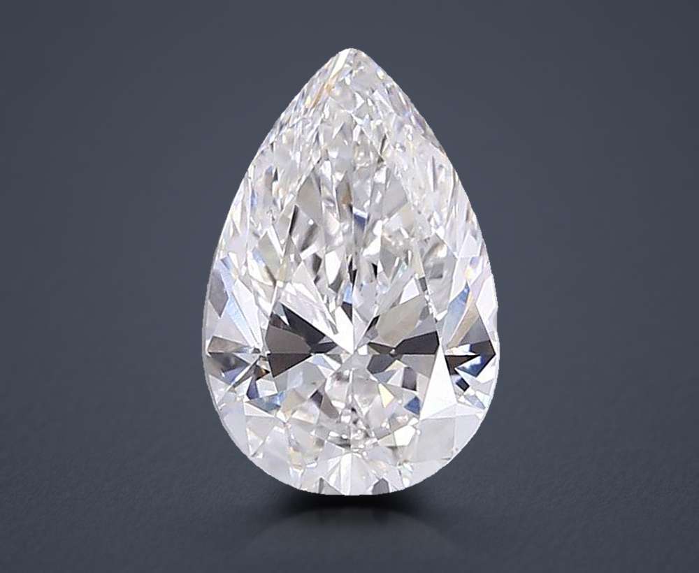 6.21ct F VS1 Rare Carat Ideal Cut Pear Lab Grown Diamond