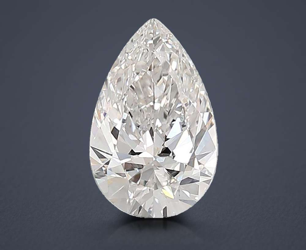 3.07ct F VVS2 Rare Carat Ideal Cut Pear Lab Grown Diamond