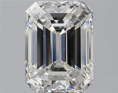 7.01ct F VVS2 Rare Carat Ideal Cut Emerald Diamond