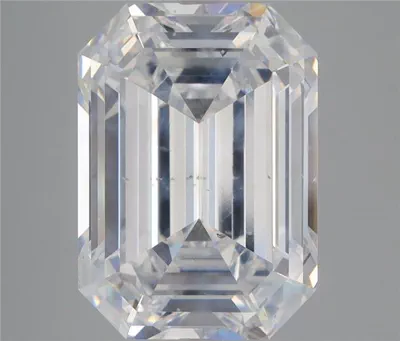 6.17ct D SI2 Rare Carat Ideal Cut Emerald Diamond