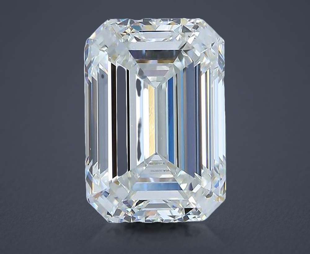 6.01ct H VS2 Rare Carat Ideal Cut Emerald Diamond