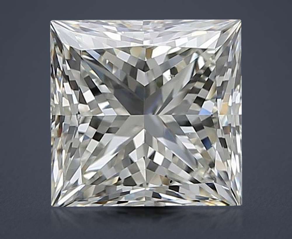 2.00ct K SI1 Rare Carat Ideal Cut Princess Diamond