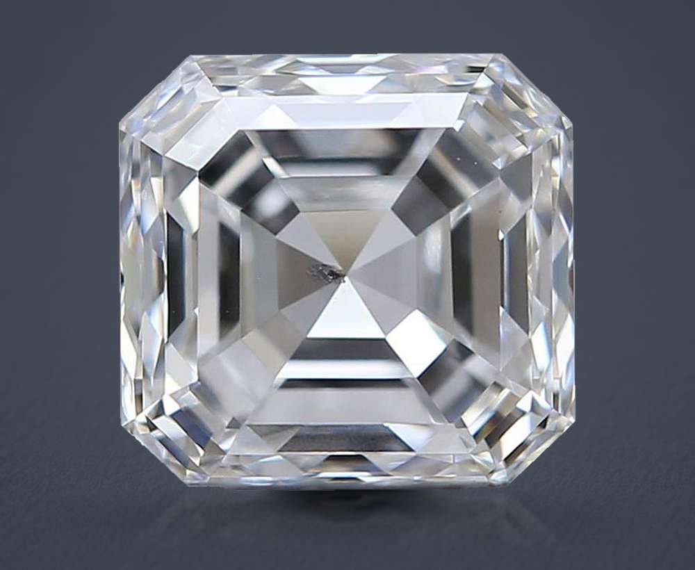 0.90ct E SI2 Rare Carat Ideal Cut Asscher Diamond