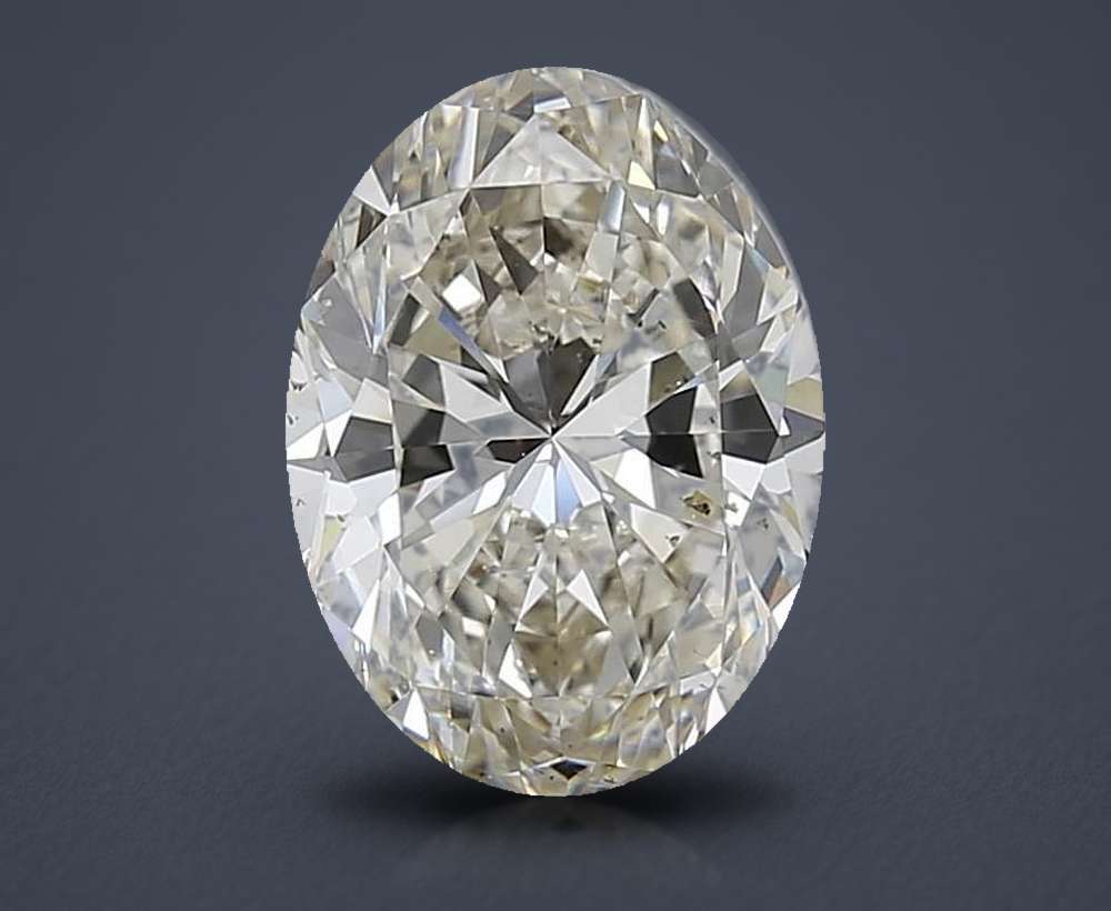 3.01ct K SI2 Rare Carat Ideal Cut Oval Diamond